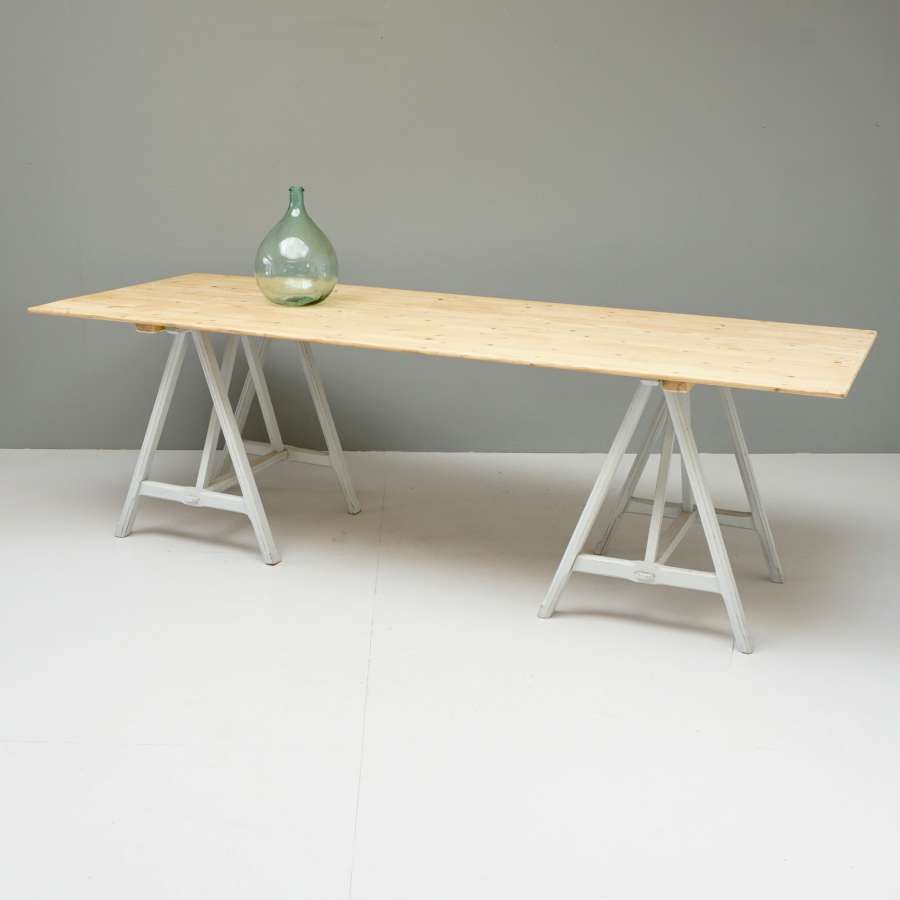 Large French Trestle Table