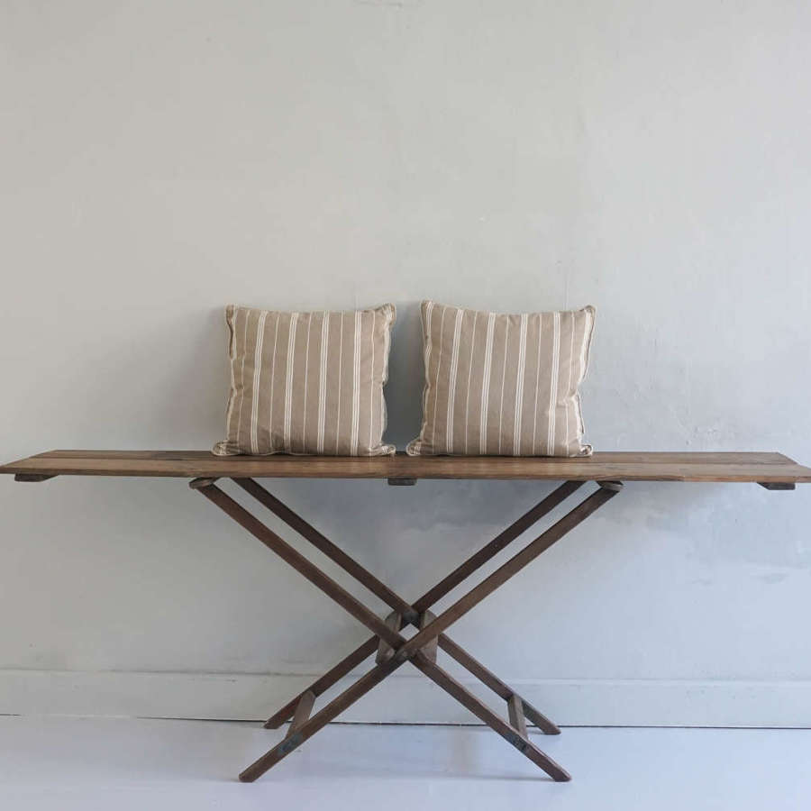Pair of French vintage linen cushions
