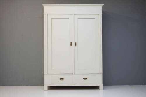 Pair of antique Continental wardrobes (knockdown)