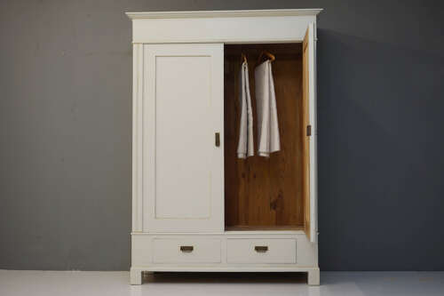 Pair of antique Continental wardrobes (knockdown)