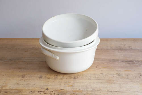 Large Antique French Stoneware Tureen with Lid